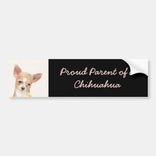 Chihuahua Painting - Cute Original Dog Art Bumpersticker