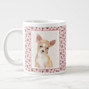 Chihuahua Painting - Cute Original Dog Art Extra Grote Beker