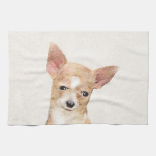 Chihuahua Painting - Cute Original Dog Art Theedoek