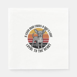 Chihuahua Papa T-shirt Vintage Gravure Hond Liefhe Servet