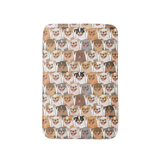 Chihuahua Pattern Badmat (Voorkant Verticaal)