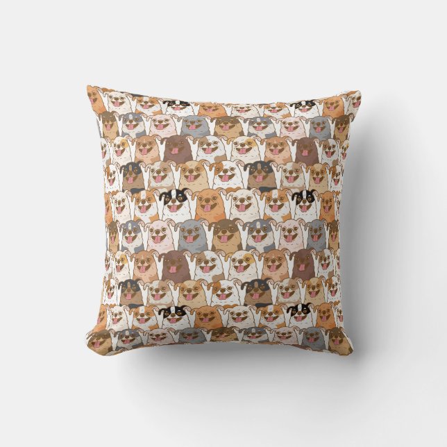 Chihuahua Pattern Kussen (Voorkant)