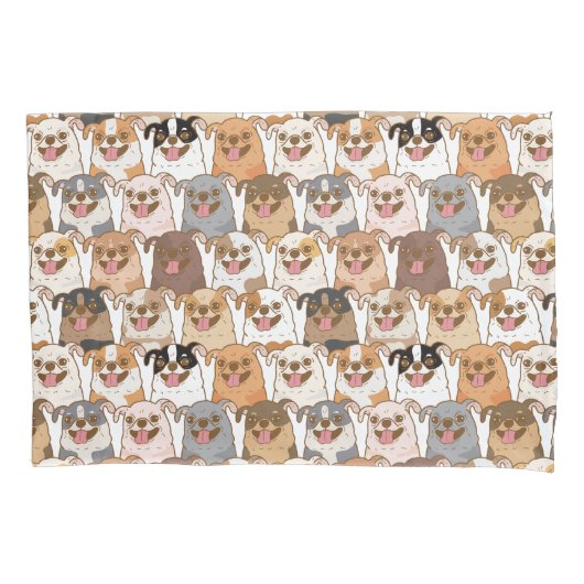 Chihuahua Pattern Kussensloop (Voorkant)