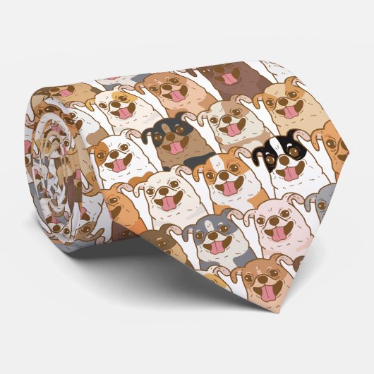 Chihuahua Pattern Stropdas (Opgerold)