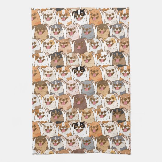 Chihuahua Pattern Theedoek (Verticaal)