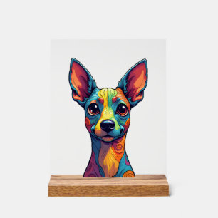 Chihuahua Peinture Abstraite Couleur Chien Mign