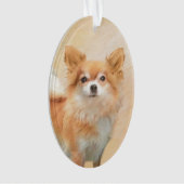 Chihuahua Peinture de Chien à long Haired Art orig (devant)