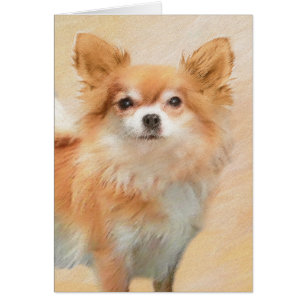 Chihuahua Peinture de Chien à long Haired Art orig
