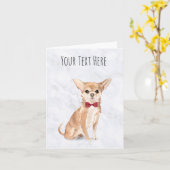Chihuahua Persoonlijk Wenskaart Kaart (Gele Bloem)