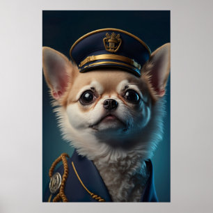 Chihuahua piloot kapitein poster