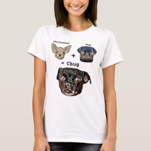 Chihuahua Plus Pug is gelijk aan Chug Dog T-shirt