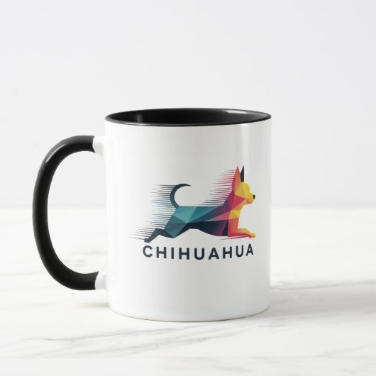 Chihuahua poligonal en amarillo y azul mok (Links)