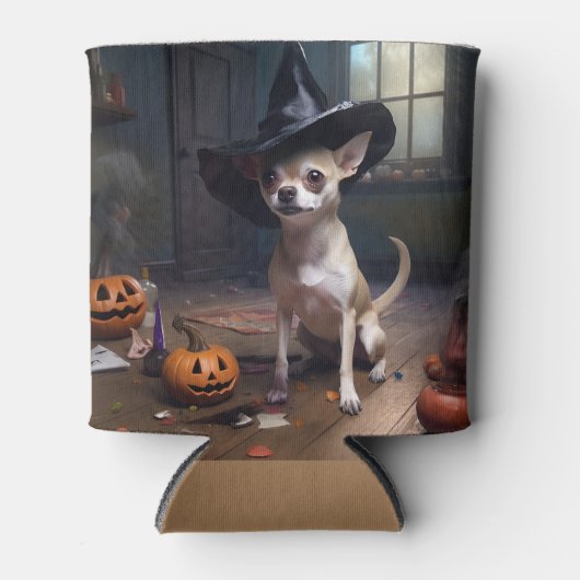 Chihuahua pompoenen Halloween eng Blikjeskoeler (Voorkant)
