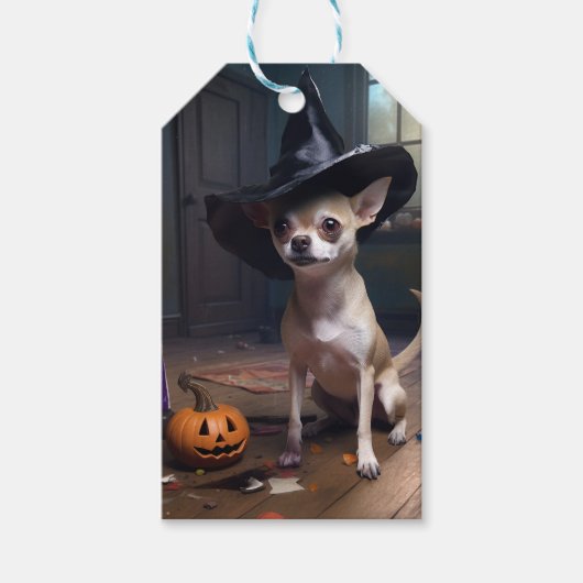 Chihuahua pompoenen Halloween eng Cadeaulabel (Voorkant)