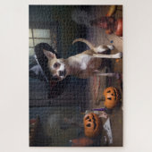 Chihuahua pompoenen Halloween eng Legpuzzel (Verticaal)