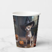 Chihuahua pompoenen Halloween eng Papieren Bekers (Achterkant)