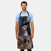 Chihuahua pompoenen Halloween eng Schort (Gedragen)