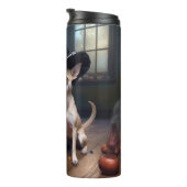 Chihuahua pompoenen Halloween eng Thermosbeker (Geroteerd rechts)