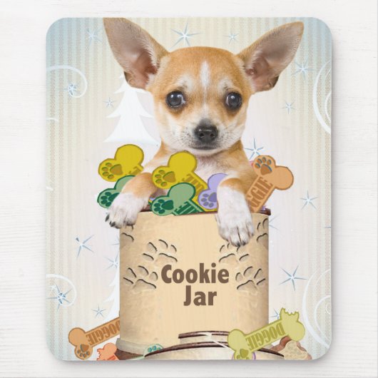 Chihuahua Posed met Cookie Jar Muismat (Voorkant)