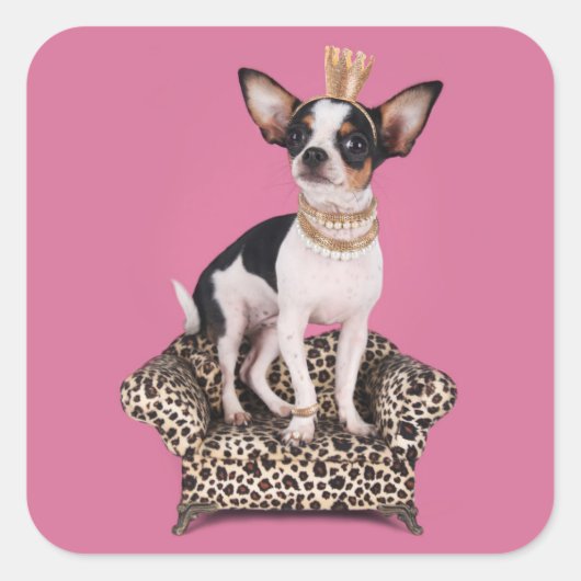 Chihuahua Princess Vierkante Sticker (Voorkant)