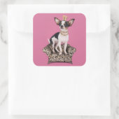 Chihuahua Princess Vierkante Sticker (Tas)
