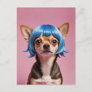 Chihuahua pruik feestdagenkaart