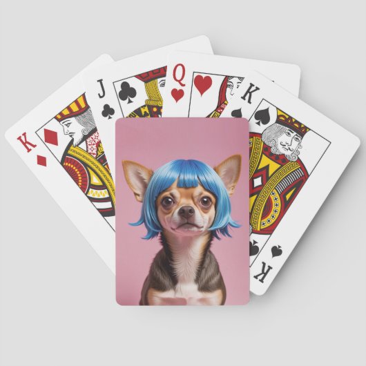 Chihuahua pruik pokerkaarten (Achterkant)