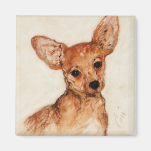 Chihuahua Puppy Dog Art Magnet Magneet