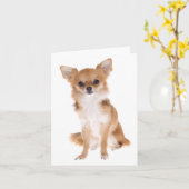 Chihuahua Puppy Dog Blank Kaart (Gele Bloem)