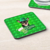 Chihuahua Puppy Dog St. Patrick's Day Groene Klave Drankjes Onderzetter (Linkerzijde)