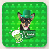 Chihuahua Puppy Dog St. Patrick's Day Groene Klave Drankjes Onderzetter (Voorkant)