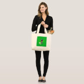 Chihuahua Puppy Dog St. Patrick's Day Groene Klave Grote Tote Bag (Voorkant (model))
