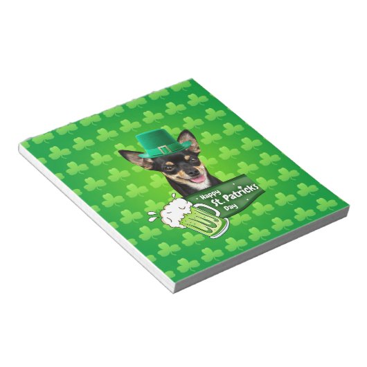 Chihuahua Puppy Dog St. Patrick's Day Groene Klave Notitieblok (Schuin)