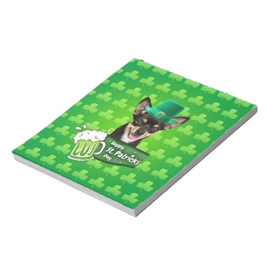 Chihuahua Puppy Dog St. Patrick's Day Groene Klave Notitieblok (Gedraaid)