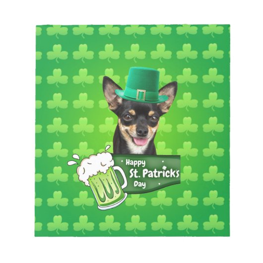 Chihuahua Puppy Dog St. Patrick's Day Groene Klave Notitieblok (Voorkant)