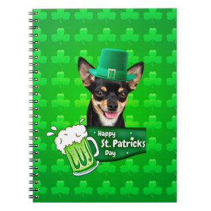 Chihuahua Puppy Dog St. Patrick's Day Groene Klave Notitieboek