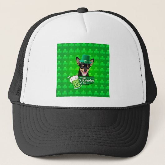 Chihuahua Puppy Dog St. Patrick's Day Groene Klave Trucker Pet (Voorkant)