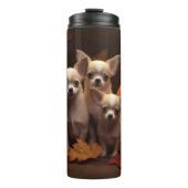 Chihuahua Puppy Herfst Delight Pompoen Thermosbeker (Voorkant)
