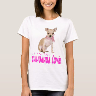 Chihuahua Puppy Hond Roze Liefdes Harten T-shirt