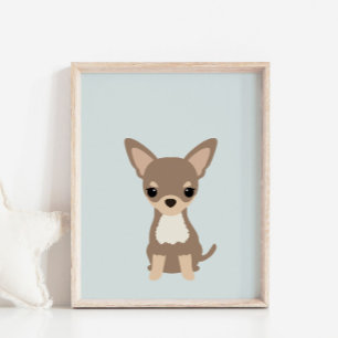 Chihuahua Puppy Kwekerij & Kinder Kamer Decor Post Poster