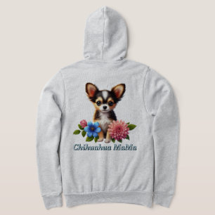 Chihuahua puppy met decoratieve bloemen hoodie