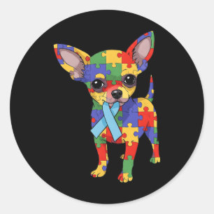 Chihuahua Puzzel Autisme Bewustzijn Autistische Vr Ronde Sticker