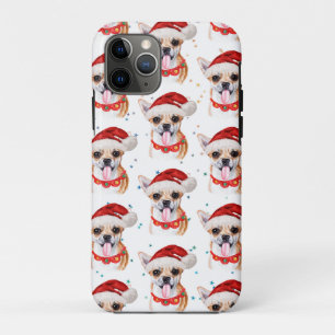 Chihuahua Ras Watercolor Honden Patroon Kerstmis iPhone 11 Pro Hoesje