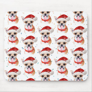 Chihuahua-ras watercolor-hondenpatroon Kerstmis Muismat