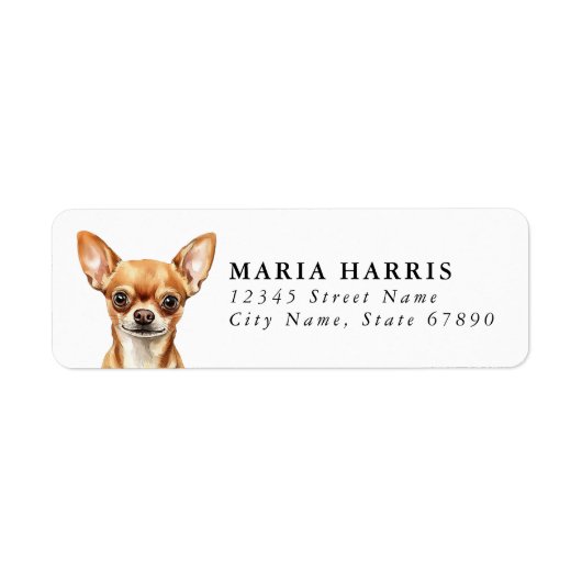 Chihuahua Return Address Labels (Voorkant)