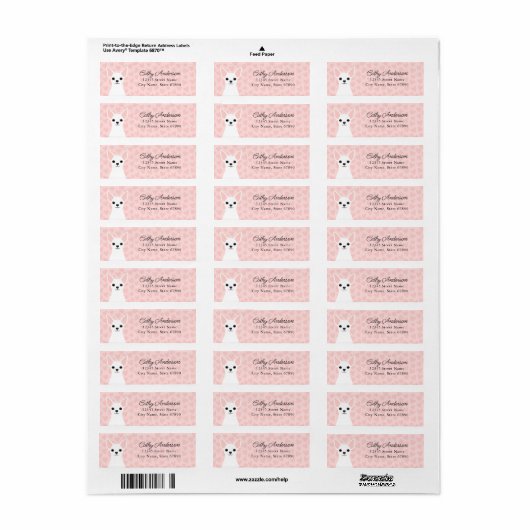 Chihuahua Return Address Labels (Full Sheet)