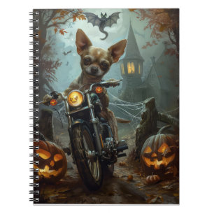 Chihuahua Rijden Motorfiets Halloween Eng Notitieboek