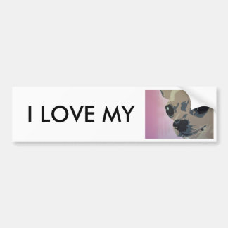 chihuahua roze, IK HOU VAN MIJN bumper sticker