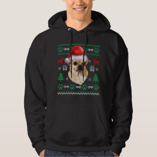 Chihuahua Santa Hat Kerst Lelijke trui Pyjama Hoodie
