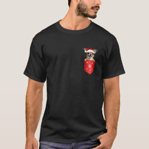 Chihuahua Santa Hoed Kerstmis In Pocket Xmas Hond  T-shirt